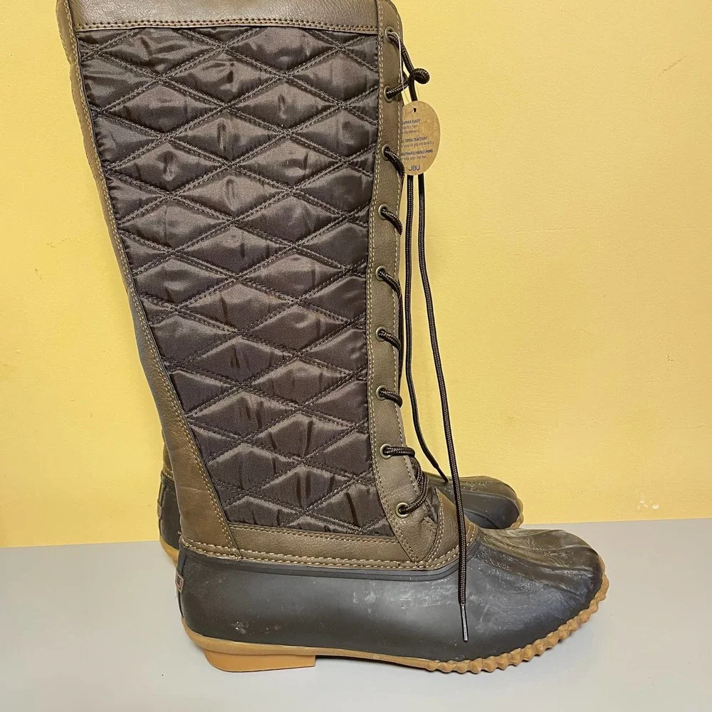 NWT JBU by Jambu Etna Boots 11 Brown Quilted Plaid Lining - Picture 2 of 8